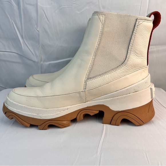 Sorel Women's Brex Chelsea Boots Size 8.5 Natural Waterproof Cream Chunky Soul - Picture 3 of 9